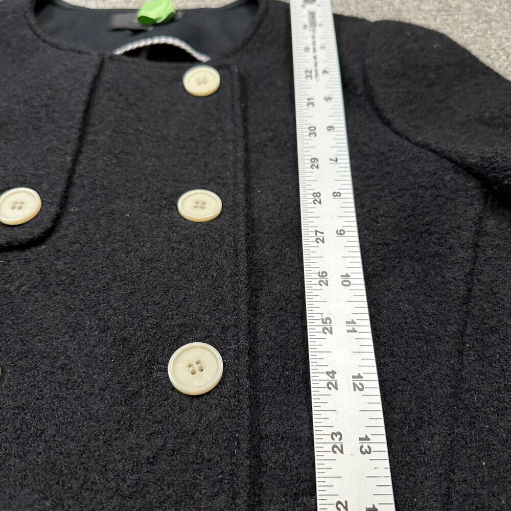 J. Crew Double Breasted Boiled Wool Black Cropped Boxy Jacket Size X-Small - Picture 5 of 7